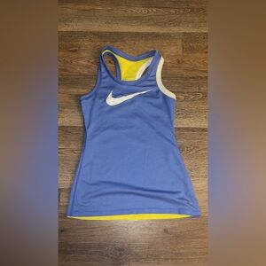 Nike Women's Blue and Yellow Tank Top (reversible) size XS